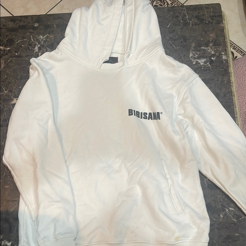 White Hoodie with Black Logo